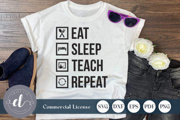 Eat Sleep Teach Repeat, Teacher SVG: A Designer’s Real-World Embroidery Review
